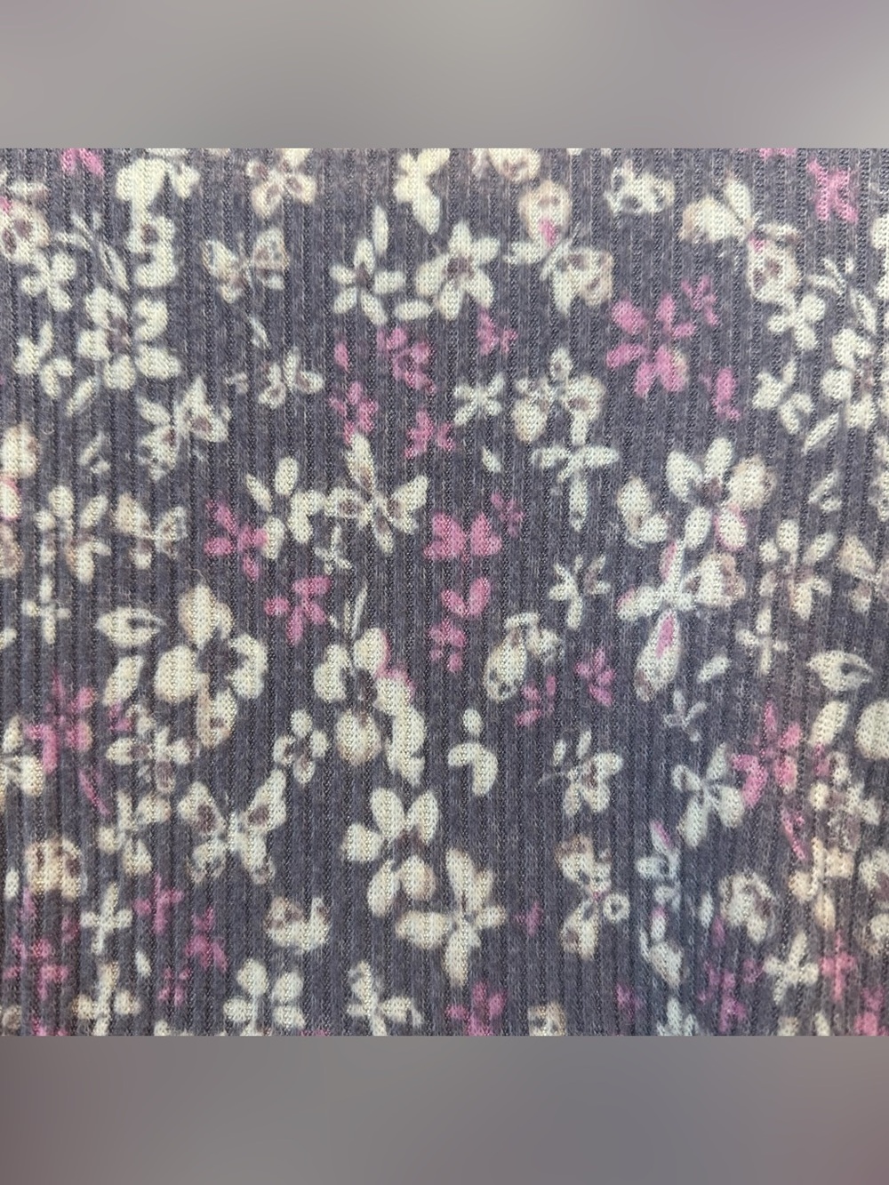 Rumi + Ryder Girls Floral Ribbed SOFT Knit Dress Purple Gray Size XS 4-5 - Picture 4 of 7